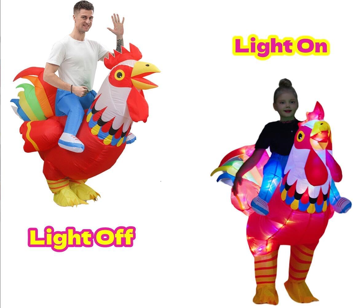 bDDeDD Kids Inflatable Costume, Dinosaur T-REX Costumes with LED Light for Halloween Christmas Party