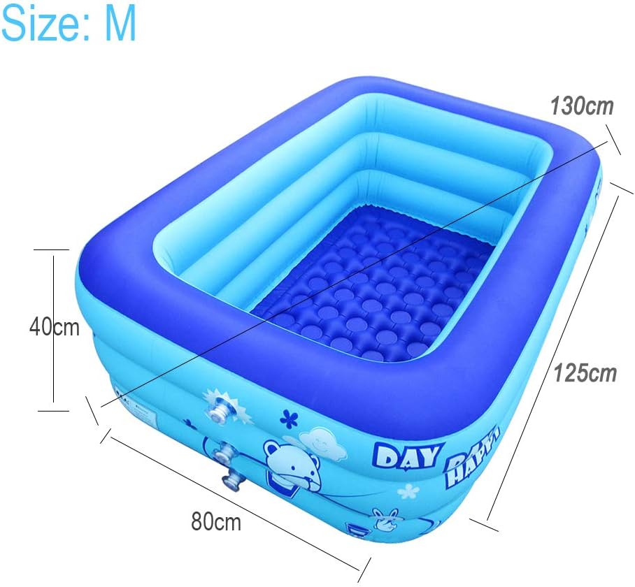 Bañera inflable portátil para adultos, jardín para adultos, piscinas de juegos al aire libre, jacuzzis con bomba de aire eléctrica (azul-M)