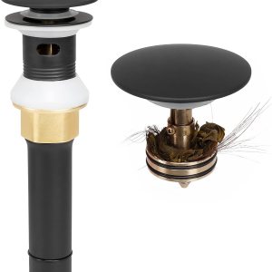 NearMoon Drenaje para lavabo de baño con desbordamiento, drenaje desplegable de acero inoxidable 304 con cesta coladora desmontable, NearMoon Drenaje para lavabo de baño con desbordamiento, drenaje desplegable de acero inoxidable 304 con cesta coladora desmontable,