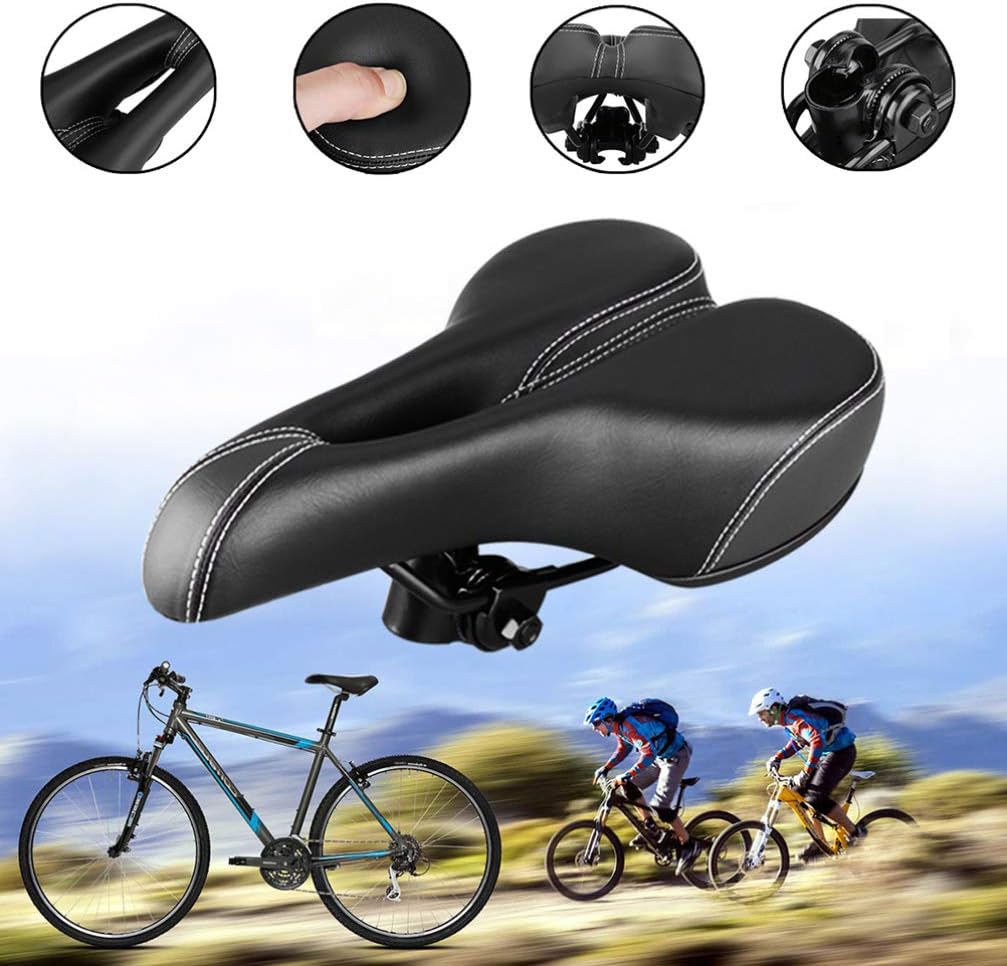 BESPORTBLE Sillín de repuesto para bicicleta de carretera, cómodo cojín de asiento de bicicleta, sin nariz, almohadilla de sillín de bicicleta,