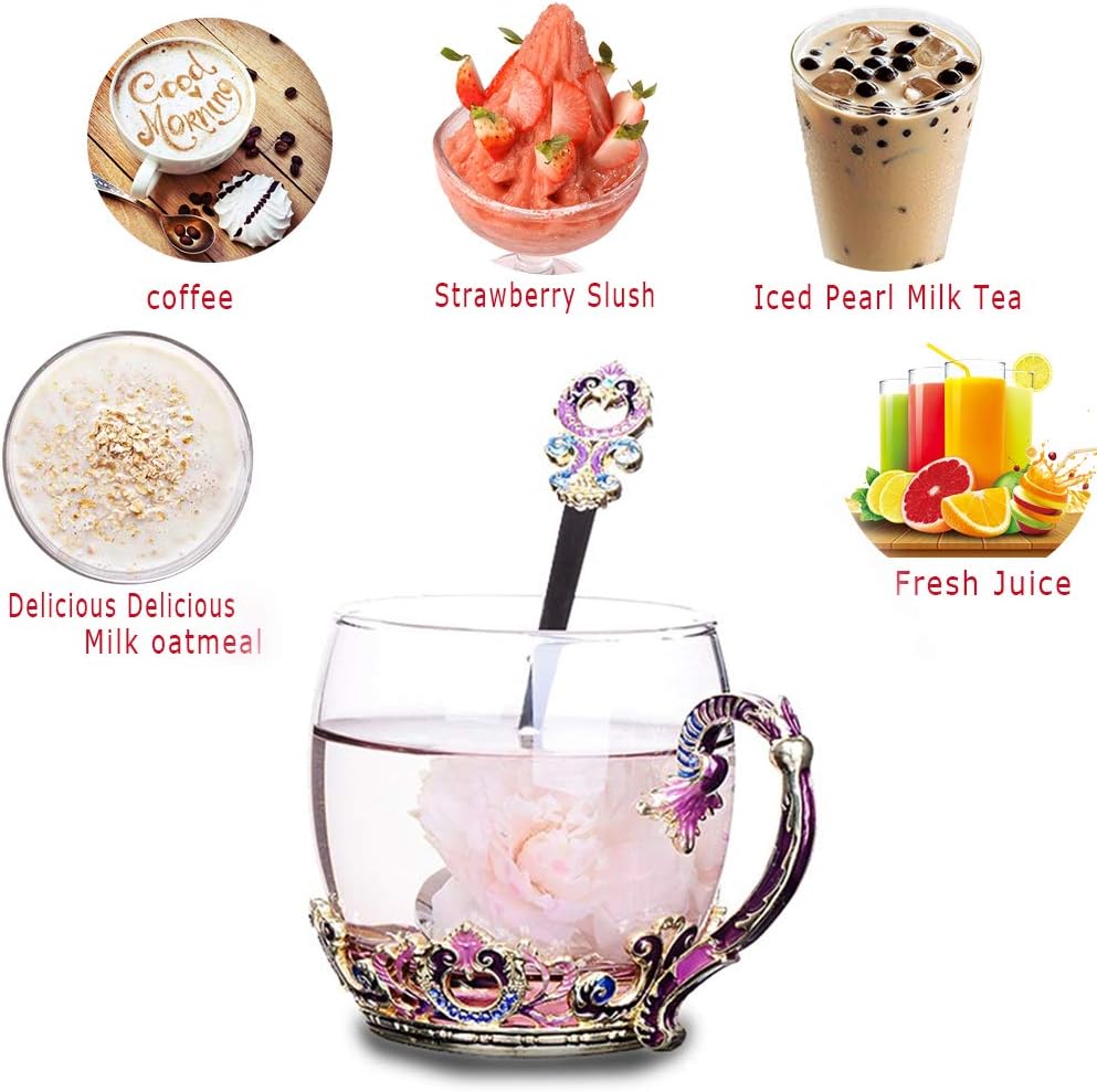 Taza de té, regalos para el día de la madre, tazas de café, taza de té de cristal soplado a mano, ideas únicas de regalo de cumpleaños