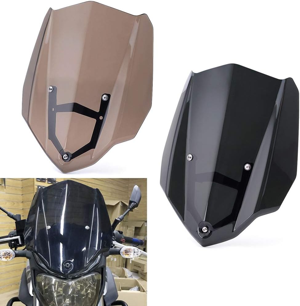 Motorcycle Windshield Windscreen Compatible with MT-03 MT03 MT 03 FZ-03 FZ03 FZ 03 2016 2017 2018 2019 Double Bubble Windshield Wind Deflectors