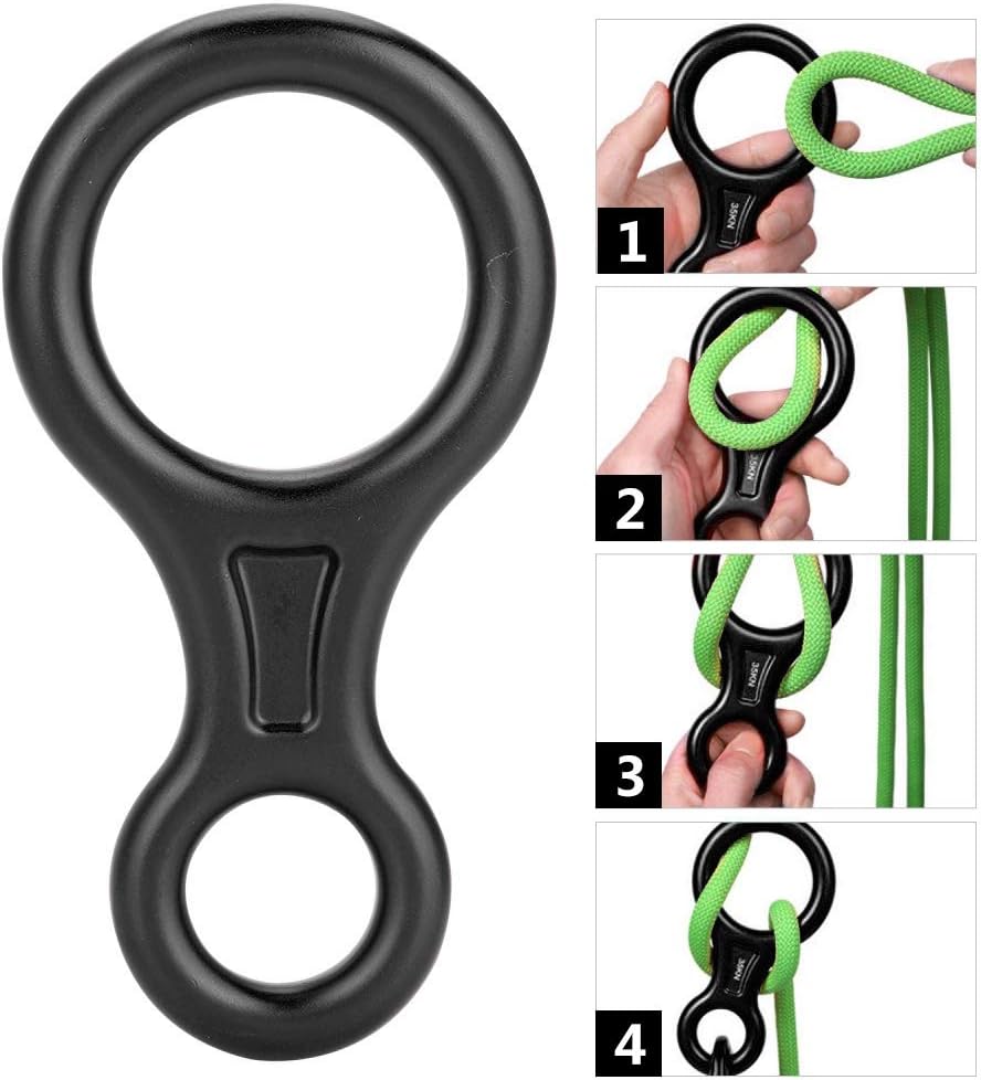 Tbest Terminal 8 Descender, 35KN Heavy Duty Climb Aluminum Figure 8 Descender Rigging Plate, Equipo de rescate para escalada en roca de Rappel al