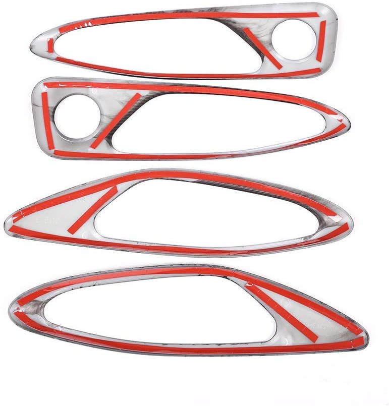 YIWANG Cubierta de marco de manija de puerta interior de automóvil ABS 4 piezas para Alfa Romeo Giulia 2016-2020 Accesorios de automóvil (fibra de
