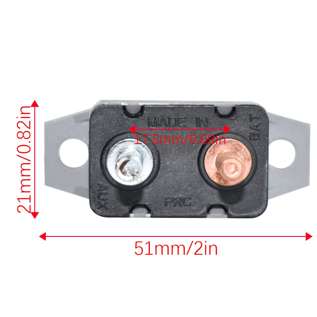 SDTC Tech Paquete de 2 disyuntores de reinicio automático de CC de 12 V24 V con perno de cubierta para barco marino, cargadores de batería,