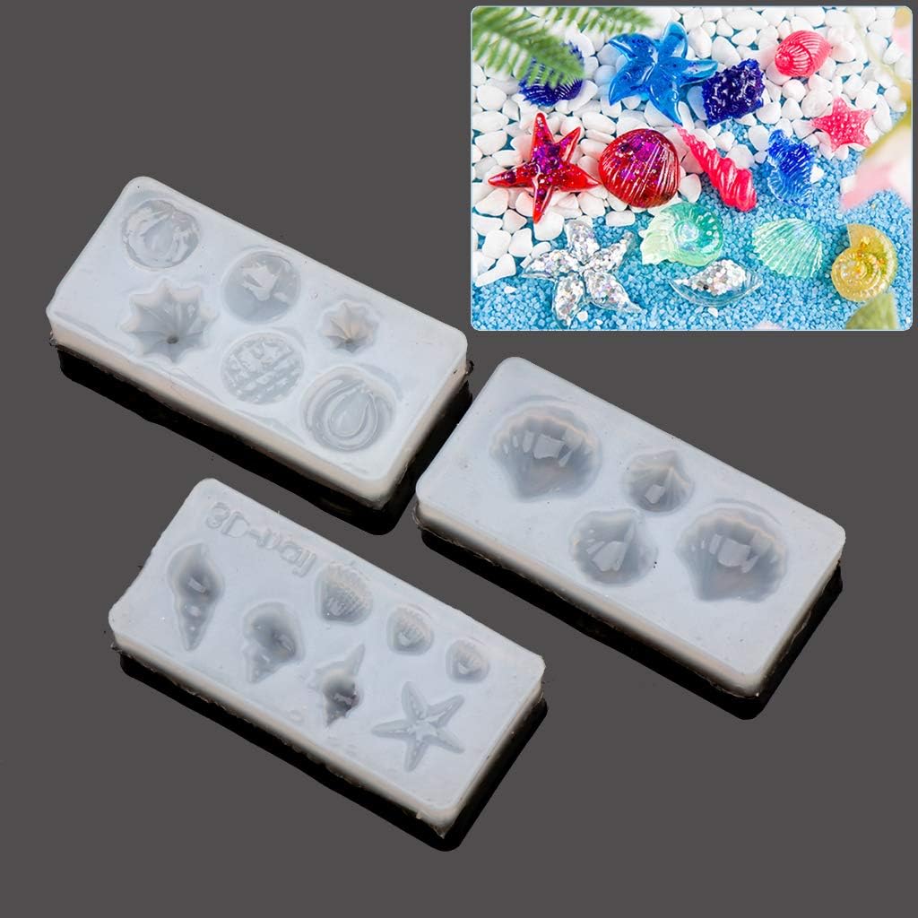 Nuevo molde de silicona con forma de concha de concha de concha de mar, 3 piezas, plantilla de arte de uñas, moldes de silicona para manualidades,