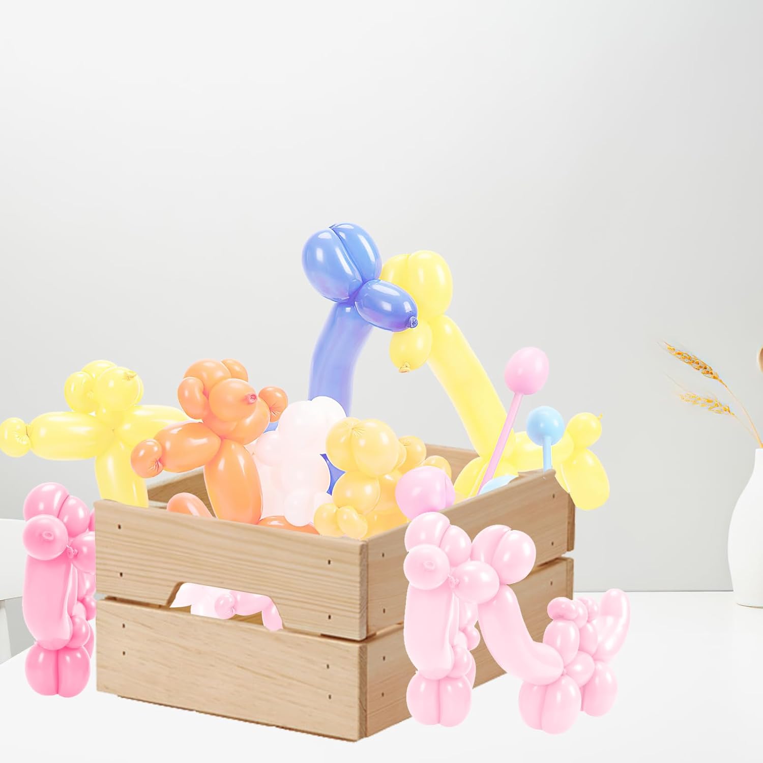 260 globos, 50 globos largos, mezcla de colores macarrones, 260 globos, globos largos para arco de globos, kit de animales de globo, globos para