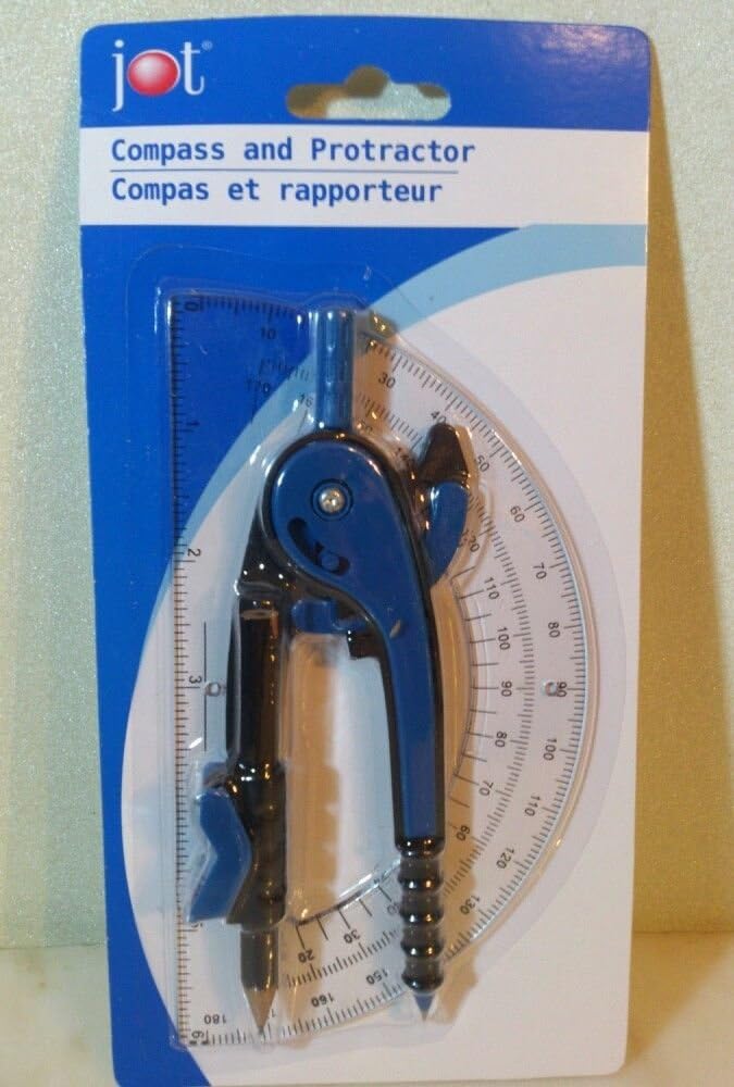 JOT Compass and Protractor, Assorted Colors by JOT