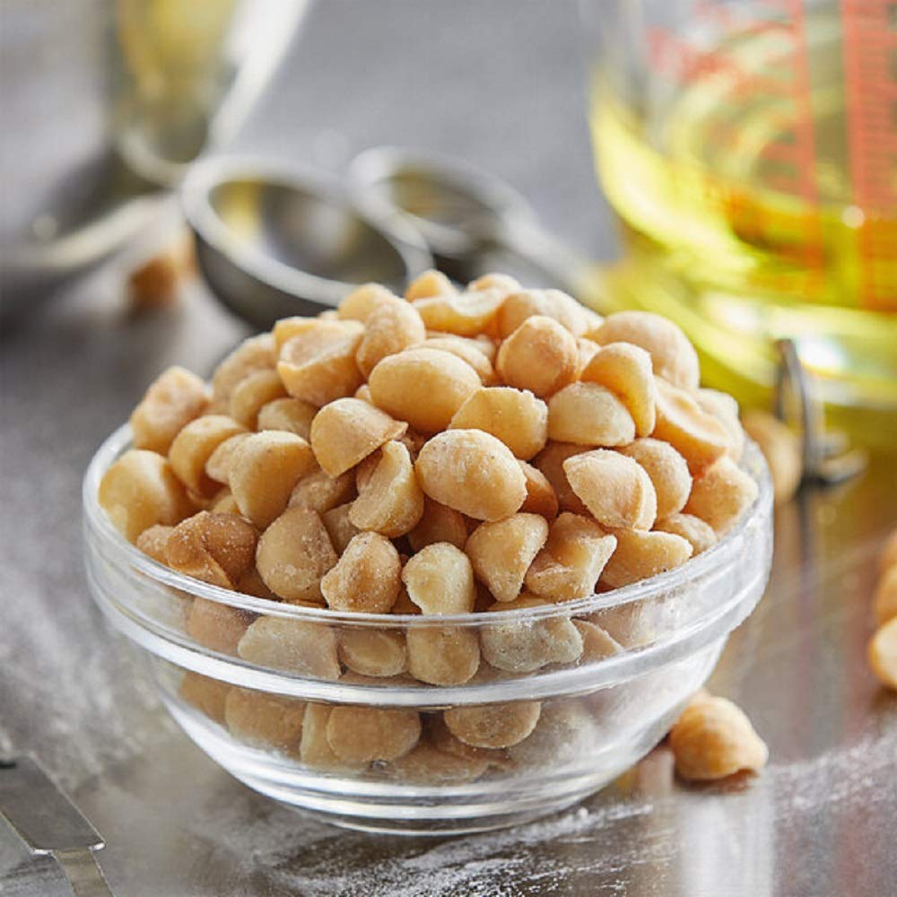 Nueces de macadamia tostadas en seco sin sal (1 libra), tostadas al horno sin aceite, aptas para veganas y keto, horneadas en pequeños lotes para