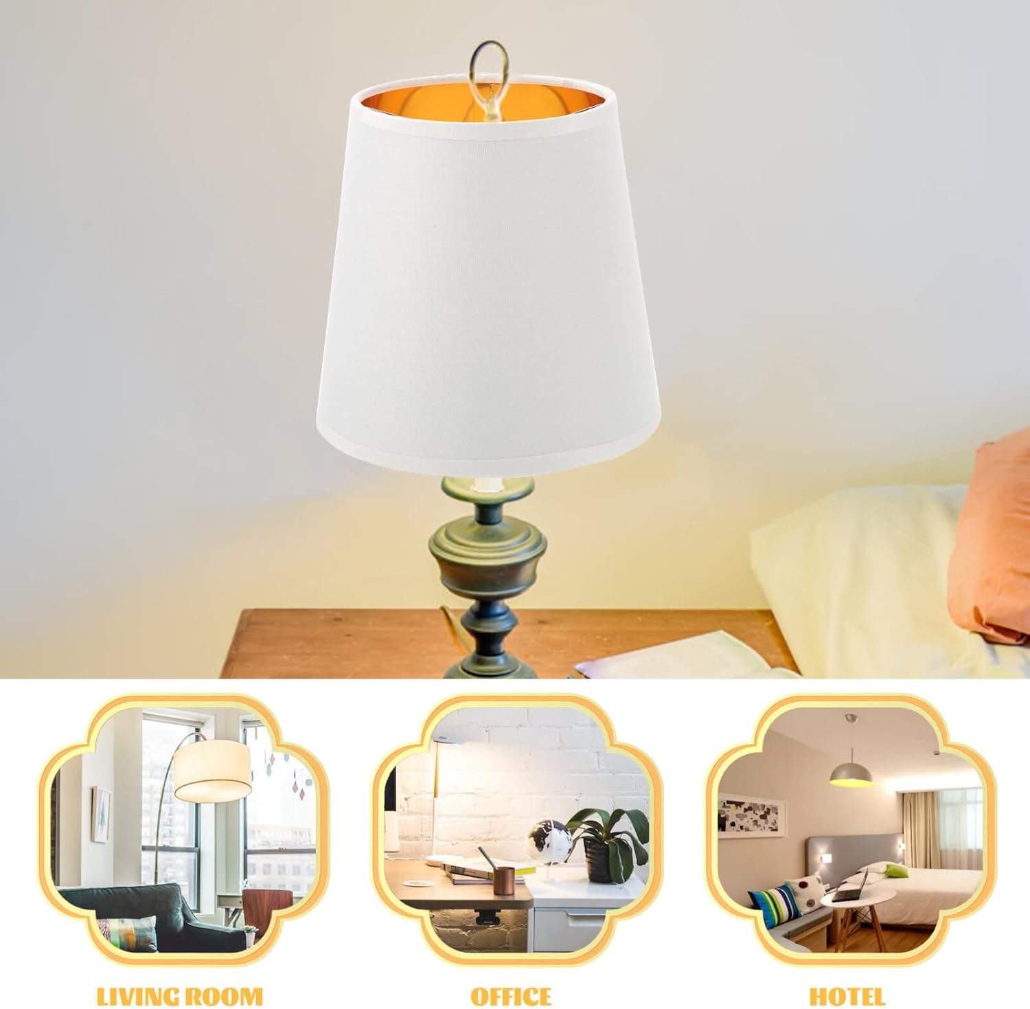 BESPORTBLE Pantalla de lámpara de mesa, pantalla de lámpara de mesa, mini decoración, pantalla de barril, pantalla rústica, marrón, escritorio,