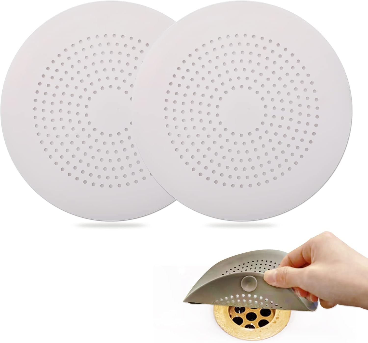Cubierta redonda de silicona para colector de ducha, accesorios de baño con ventosas, fácil de instalar, para bañera, cocina, paquete de 2 unidades
