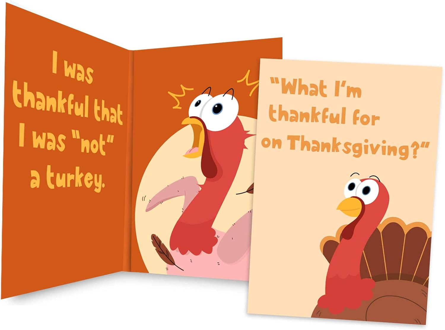 Tarjeta de Acción de Gracias divertida, sonido y movimiento de cabeza agitada humor de dibujos animados con sobre, no un pavo