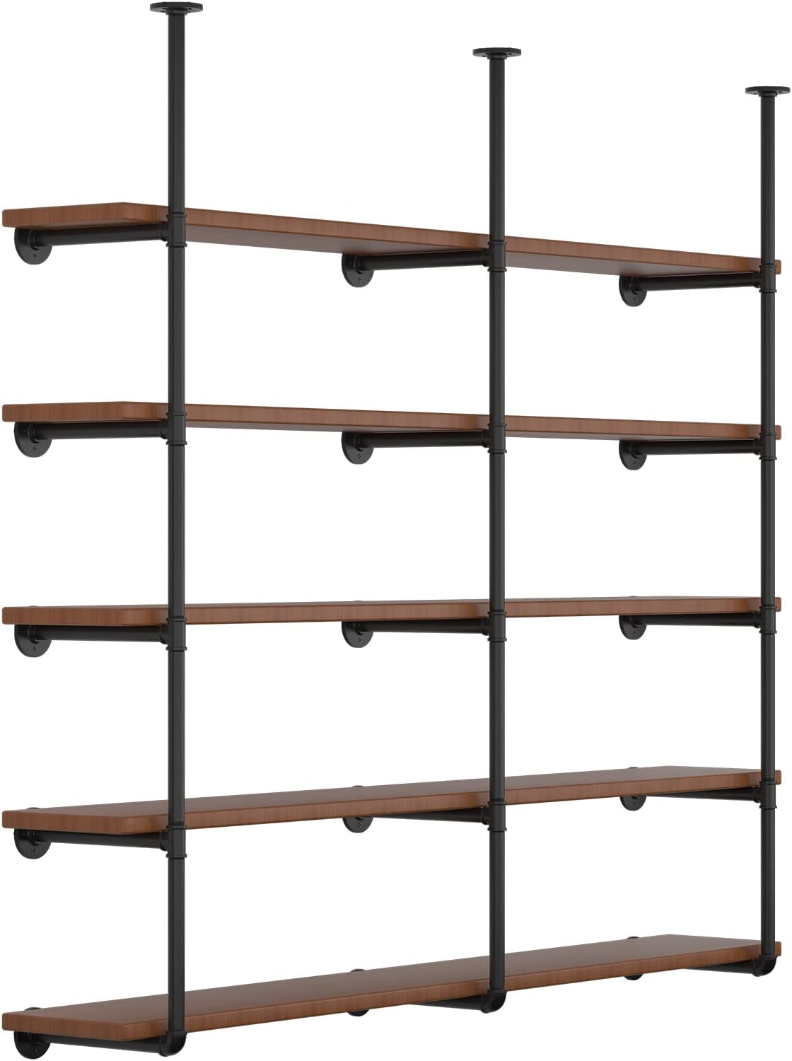 Soportes industriales de tubería de hierro, estantes de tubería de bricolaje montados en la pared para cocina, decoración de sala de estar y