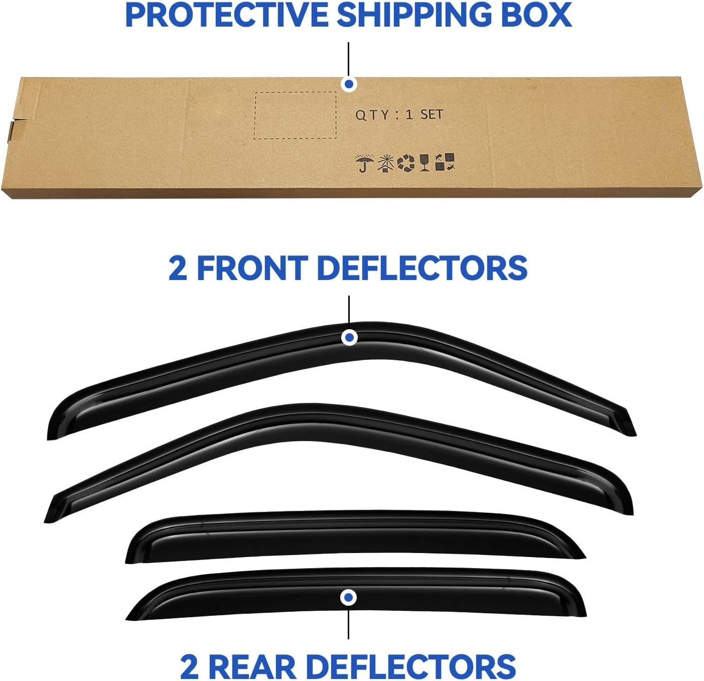 Protectores de lluvia de ventana para Chevy TahoeGMC Yukon 2000-2006, viseras de ventilación de ventana, deflectores de viento para Cadillac
