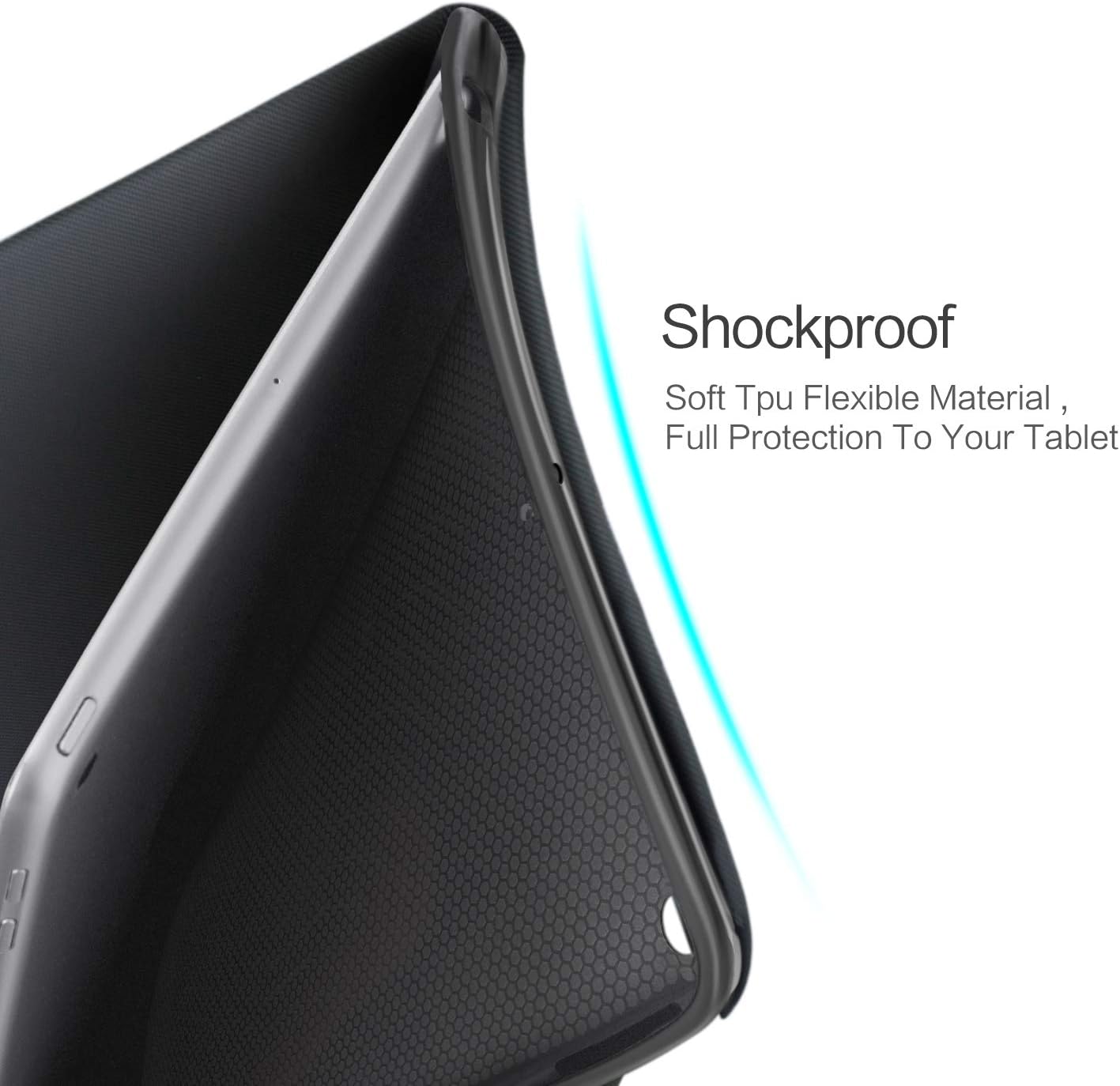 Vimorco Funda para iPad 9.7 20182017. Funda de piel tipo libro para Apple iPad 9.7 pulgadas, soporte de múltiples ángulos de visión, también