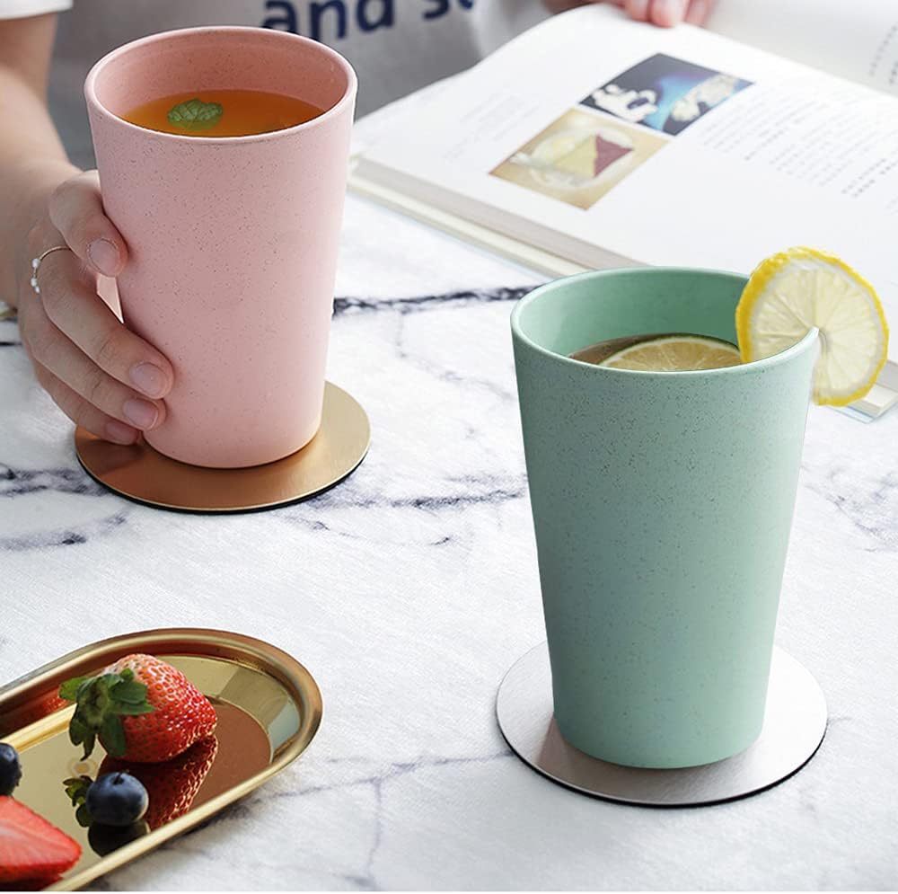 Vaso grande de paja de trigo de 20 onzas, vasos irrompibles reutilizables para agua, taza de café apilable, vasos de jugo, taza para café, té, agua,