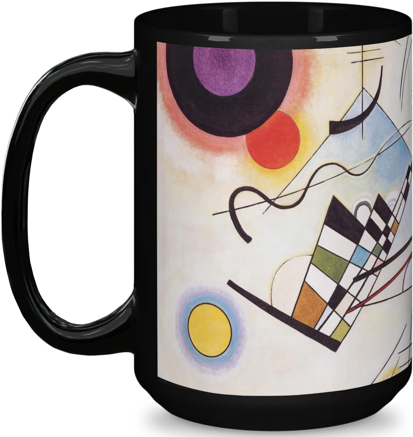 Kandinsky Composition 8 – Taza de café (15 onzas), color negro