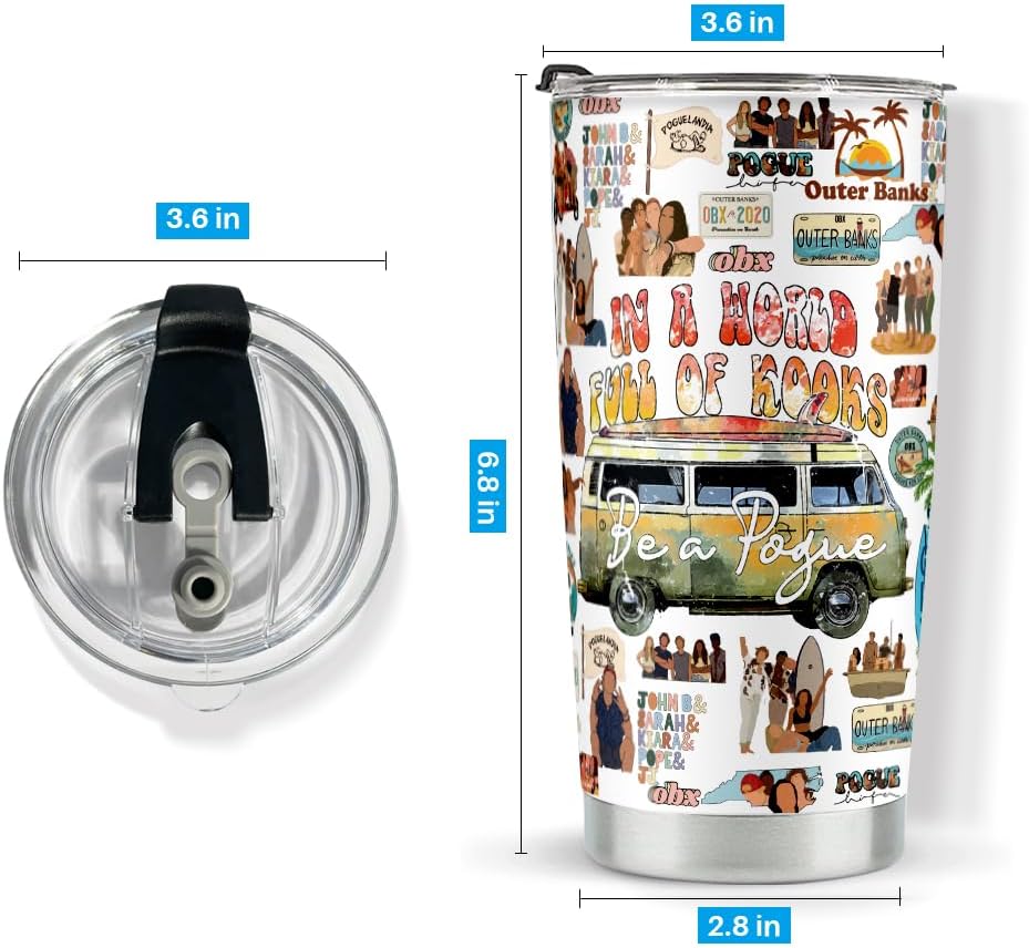 LONGXIN Vaso Pogue Life, regalo inspirado en el programa de televisión exterior, regalo hippie para fanáticos de los Pogue, regalos para amantes de