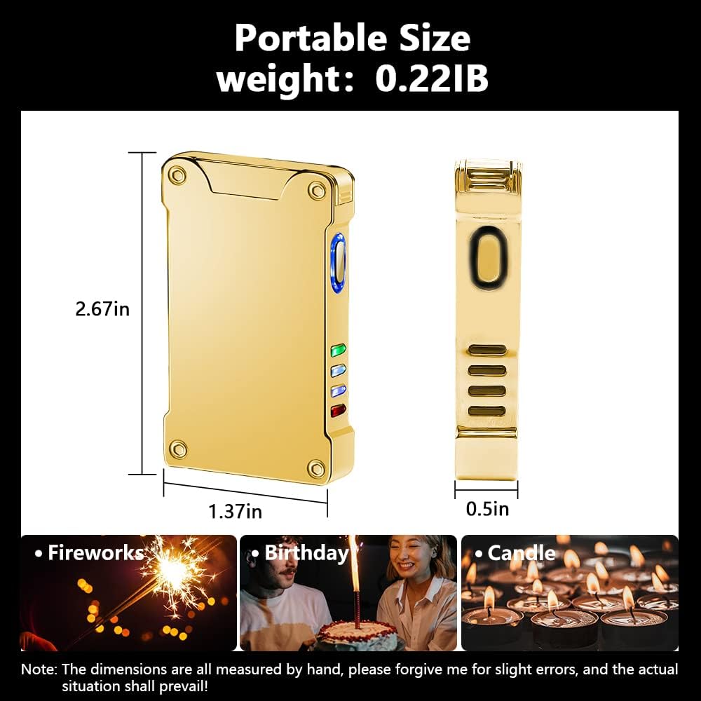GADATOP Encendedor a prueba de viento, encendedor eléctrico de doble arco, encendedor USB recargable con proyección de plasma sin llama con