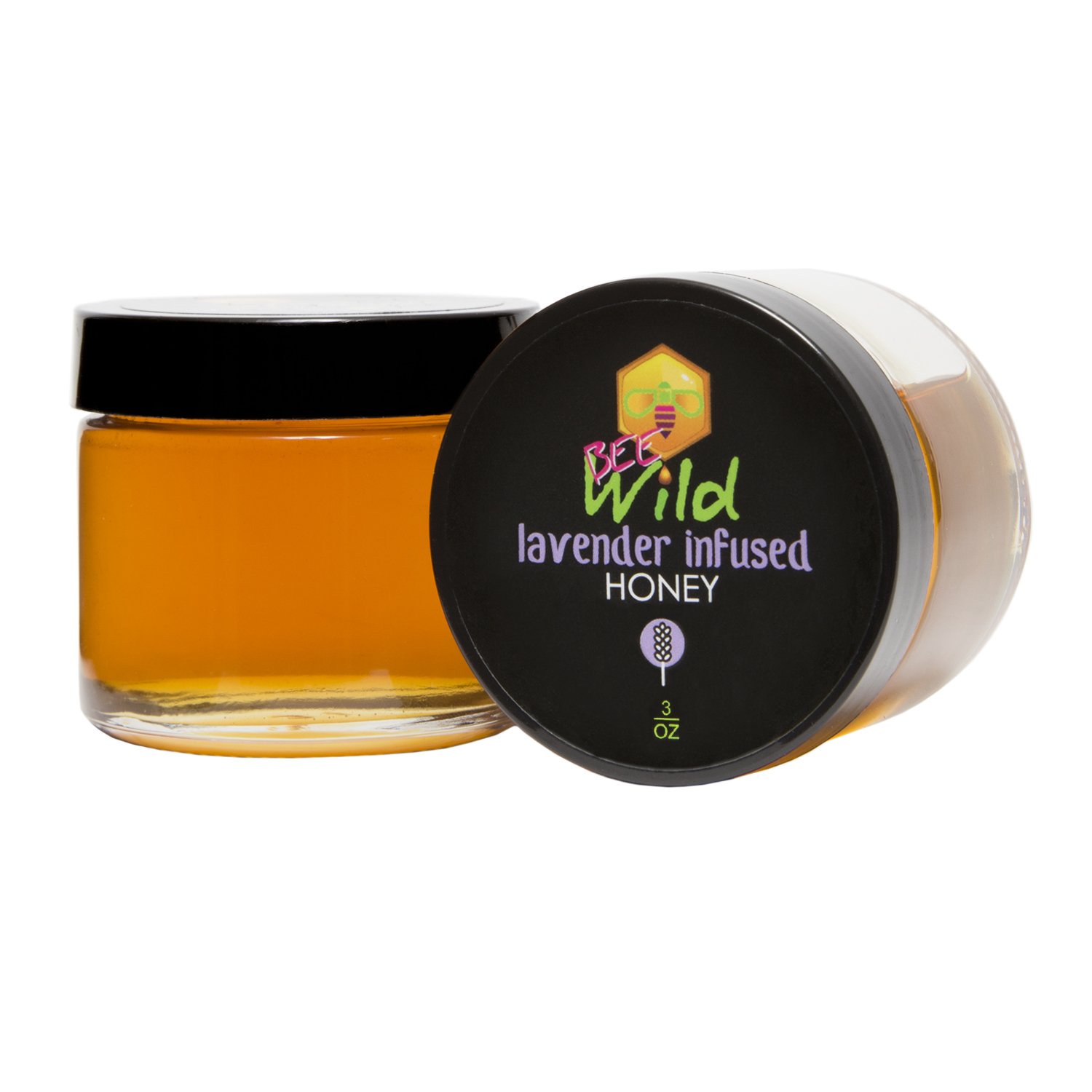 Bee Wild Miel 100% pura con infusión de lavanda cruda – 3 onzas (1)