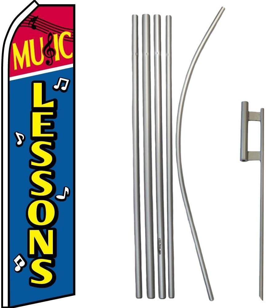 Premium Lessons Red   Swooper Flag & 16ft Flagpole KitGround