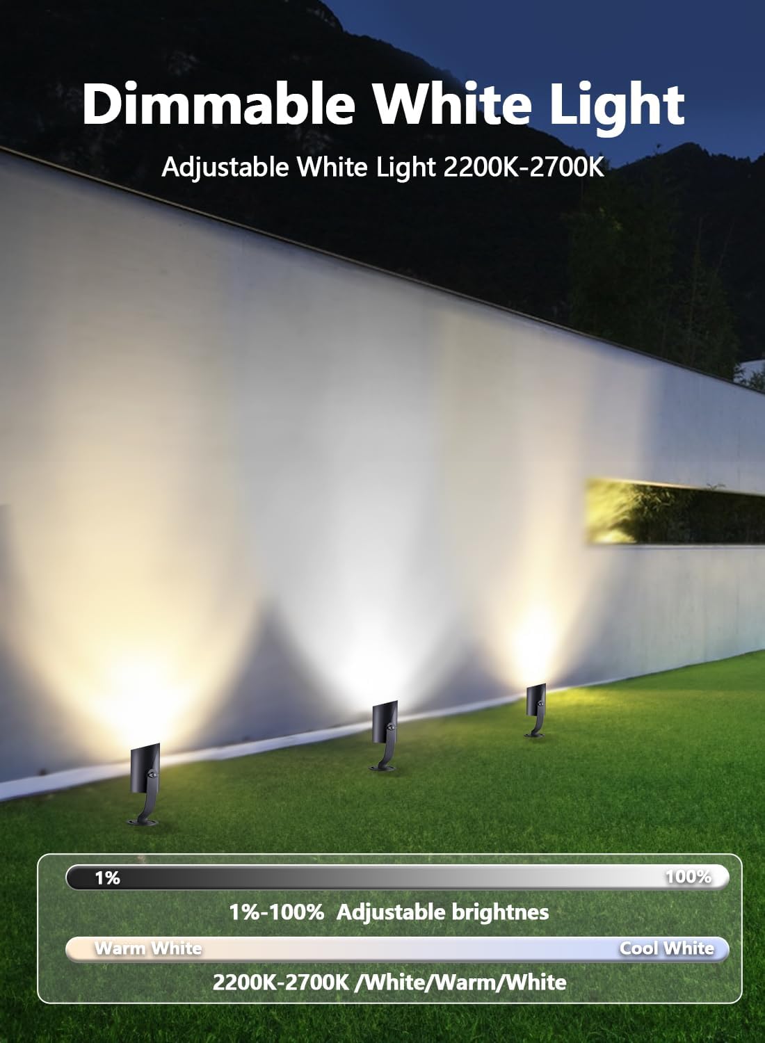 APPECK Iluminación inteligente de paisaje, focos de paisaje impermeables IP67, 3000LM regulables RGBICW luces de camino funcionan con Alexa, luces