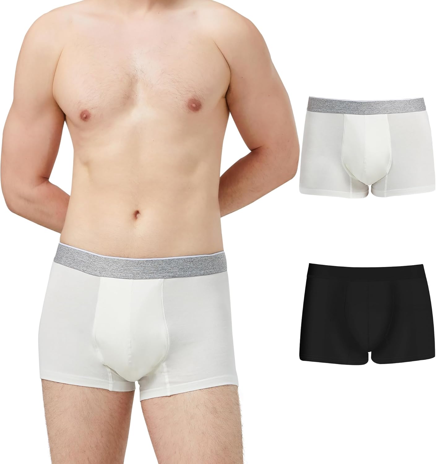 Ropa interior para incontinencia para hombre, lavable, de algodón a prueba de fugas, 1.7 fl oz, protección contra fugas de la vejiga, paquete de 2