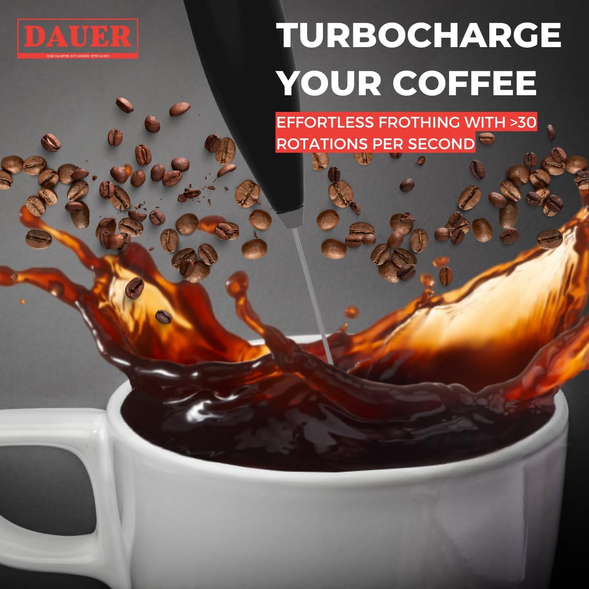 Dairy Maestro – Espumador y batidor de leche prémium para bebidas de calidad barista. Perfecto para capuchinos, lattes, matcha, chocolates