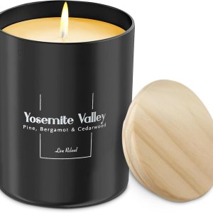Vela de cera de soja natural perfumada de pino, bergamota y madera de cedro (valle de Yosemite), vertida a mano, velas de aromaterapia de larga Vela de cera de soja natural perfumada de pino, bergamota y madera de cedro (valle de Yosemite), vertida a mano, velas de aromaterapia de larga