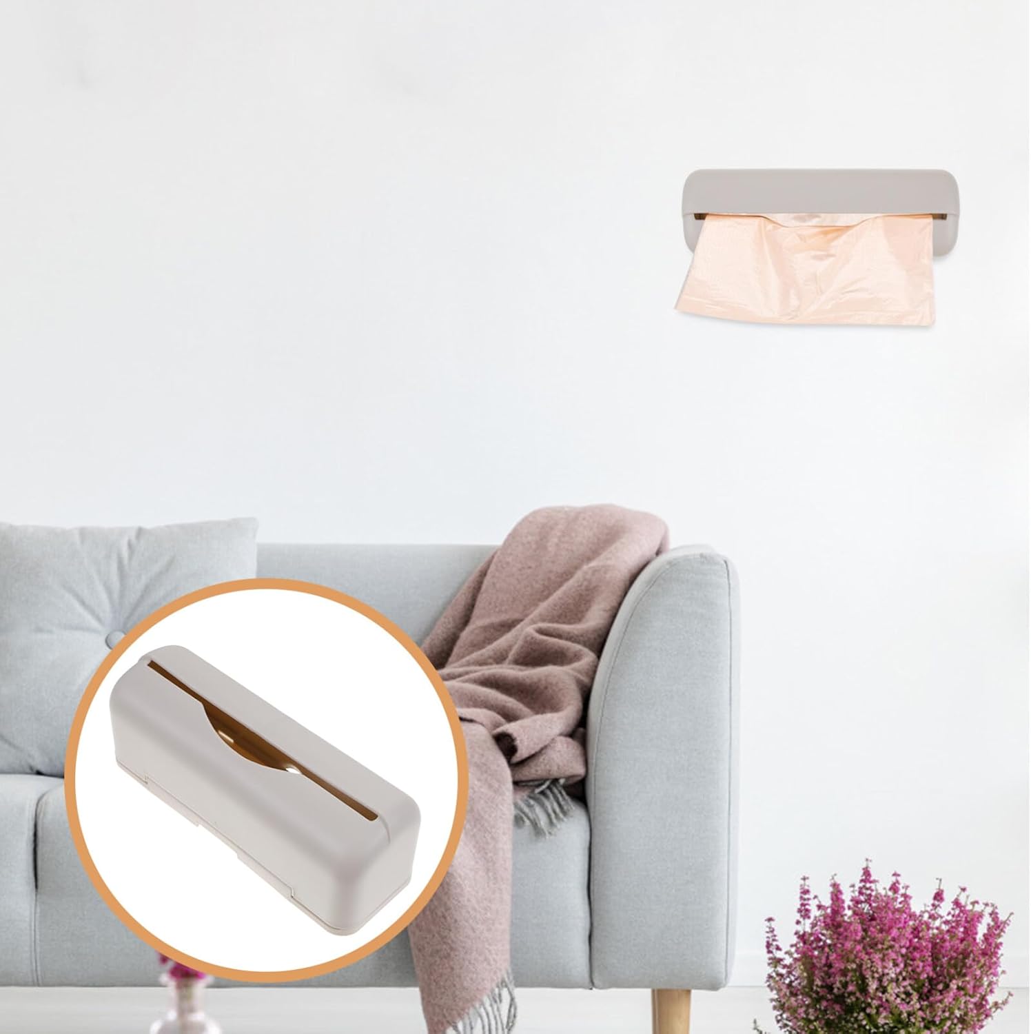 Cabilock Soporte para bolsas de plástico montado en la pared, dispensador de bolsas de basura, soporte para rollo, dispensador de almacenamiento