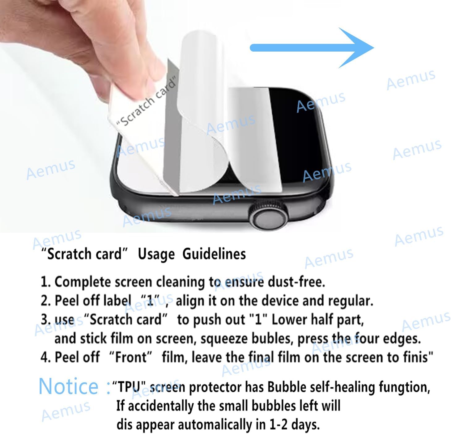Aemus Protector de pantalla compatible con Amazfit Bip 5 Unity (6 unidades) Reloj inteligente flexible cobertura completa película de TPU