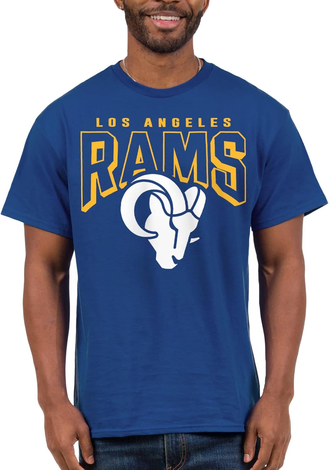 Junk Food Clothing x NFL – Logotipo llamativo – Camisa de manga corta para hombre y mujer, ropa con licencia oficial de la NFL