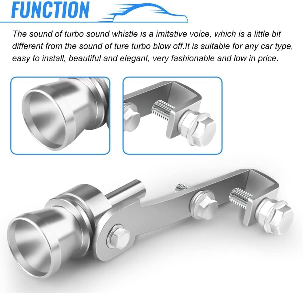 Guwxse Silenciador de escape universal de aluminio Turbo Sound Silbato de tubo de escape de coche Válvula de soplado BOV Tip Simulator Whistler