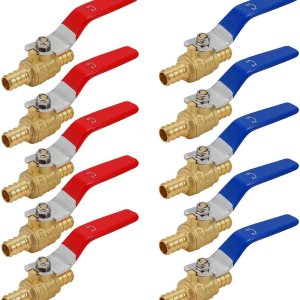 Válvula de bola de 12 Pex (10 unidades) con mango de latón de 14 de giro Válvula de bola de 12 Pex (10 unidades) con mango de latón de 14 de giro