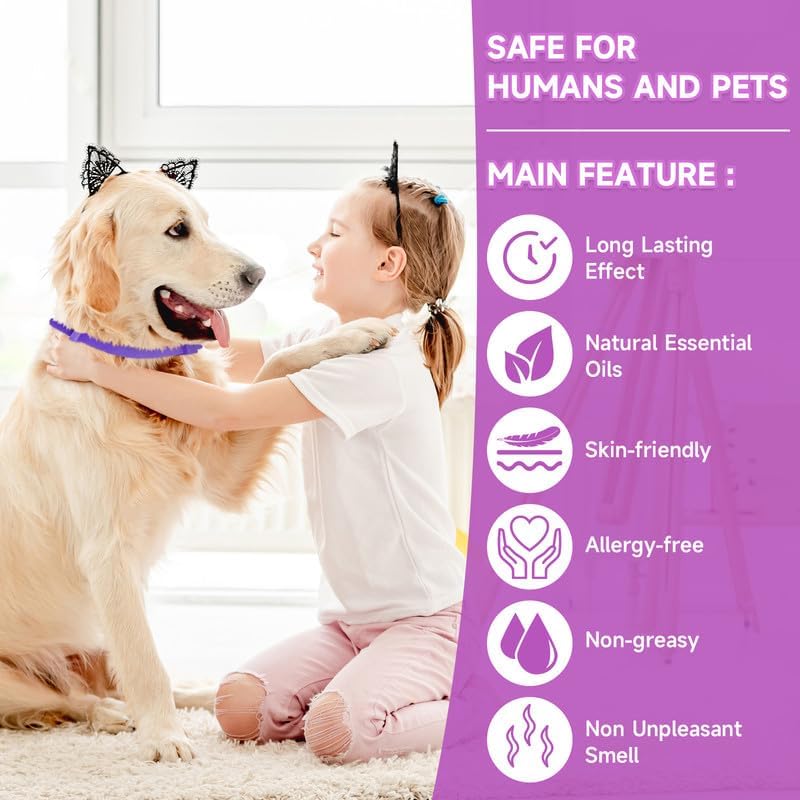 Paquete de 4 collares calmantes para perros, collar calmante para el alivio de la ansiedad por separación para perros, collar ajustable de 60 días
