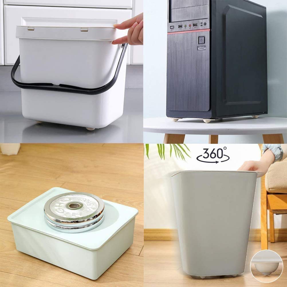 16 ruedas giratorias de acero inoxidable, autoadhesivas, polea de rotación de 360 grados, ruedas universales en la parte inferior de la caja de