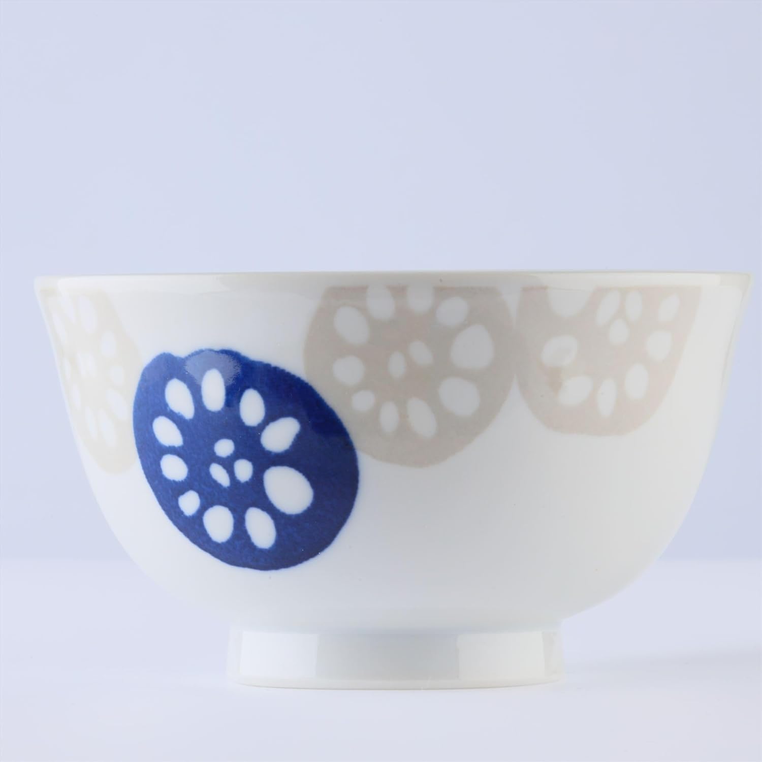 Mino Ware Renkon – Juego de 2 cuencos de arroz ligeros, cuencos para cereales, color azul, 9 onzas líquidas, 5 pulgadas
