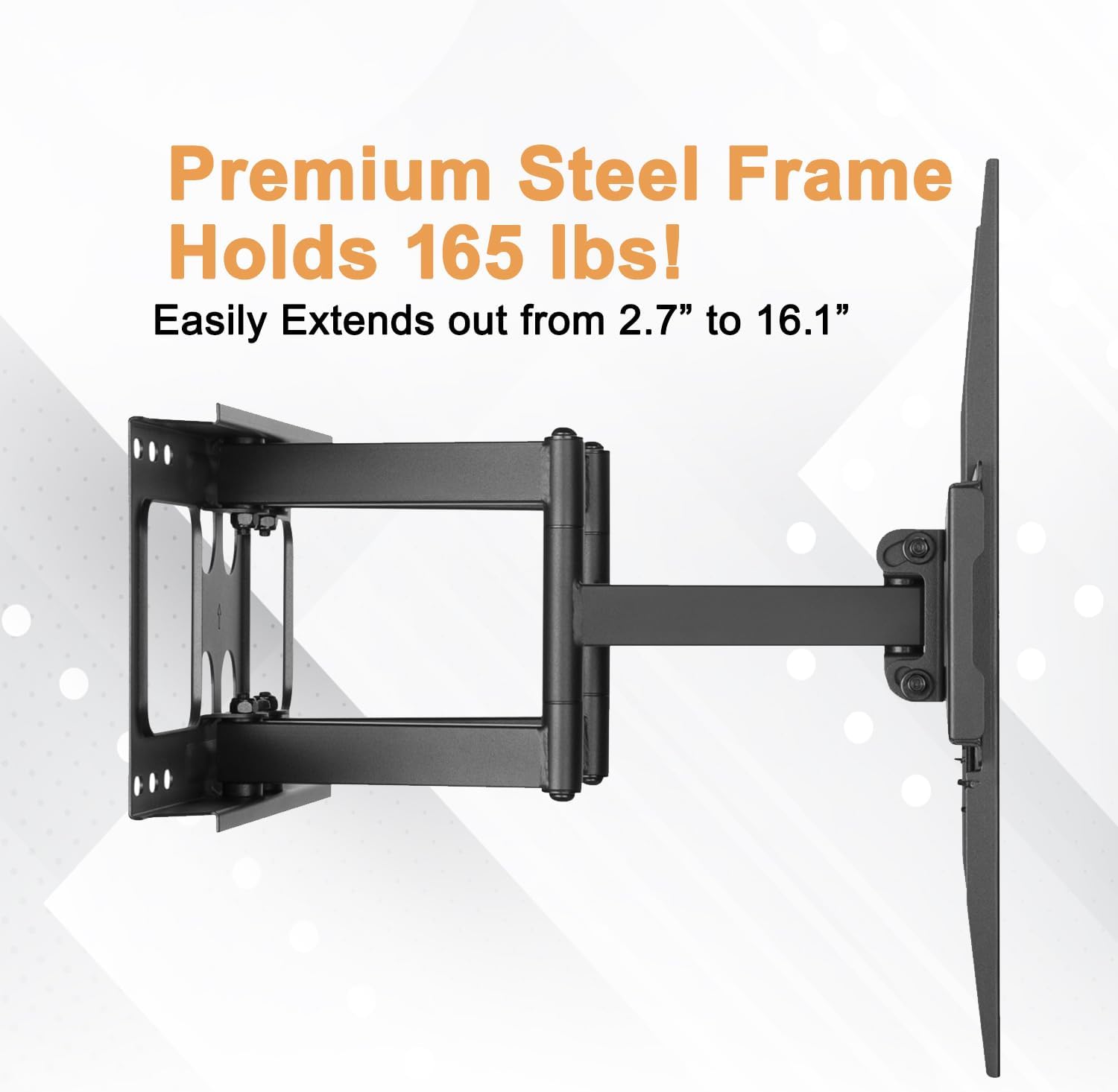 Soporte de pared para TV articulado de doble brazo resistente para Roku – 65″ Class Plus Series QLED 4K Smart RokuTV – 65R6A5R Inclinación y giro