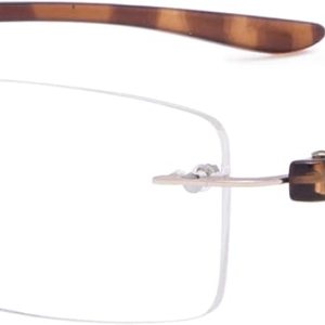 Eyekepper Lentes de lectura pequeños sin montura para mujer, lentes de lectura sin marco para hombres con brazos de tortuga Eyekepper Lentes de lectura pequeños sin montura para mujer, lentes de lectura sin marco para hombres con brazos de tortuga