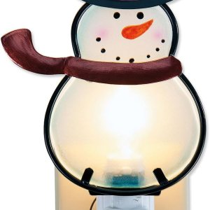 Current Luz nocturna decorativa con diseño de muñeco de nieve de vitral, 6 pulgadas de alto, decoración de Navidad para vacaciones de invierno Current Luz nocturna decorativa con diseño de muñeco de nieve de vitral, 6 pulgadas de alto, decoración de Navidad para vacaciones de invierno