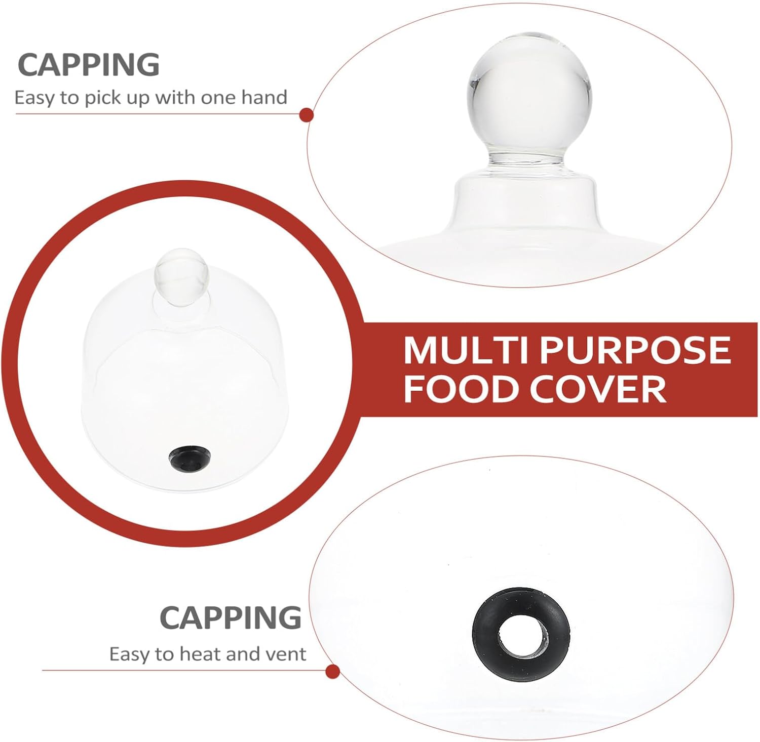 Cabilock Cubierta de cúpula para fumar, infusor de humo, campana de campana de cristal, cúpula de cocina, cubierta de alimentos para infusor de
