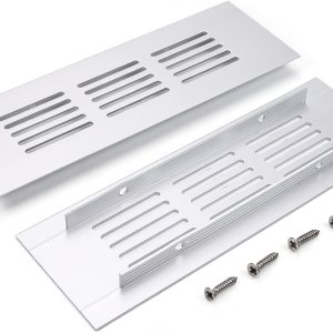 Rejilla de ventilación cuadrada de aleación de aluminio de 5.906in x 1.969in (largo x ancho) para paredes y techos, armarios HVAC, 4 unidades Rejilla de ventilación cuadrada de aleación de aluminio de 5.906in x 1.969in (largo x ancho) para paredes y techos, armarios HVAC, 4 unidades