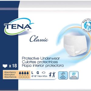 TENA Ropa interior clásica, cintura de 45-58 pulgadas, 18 unidades, unisex TENA Ropa interior clásica, cintura de 45-58 pulgadas, 18 unidades, unisex