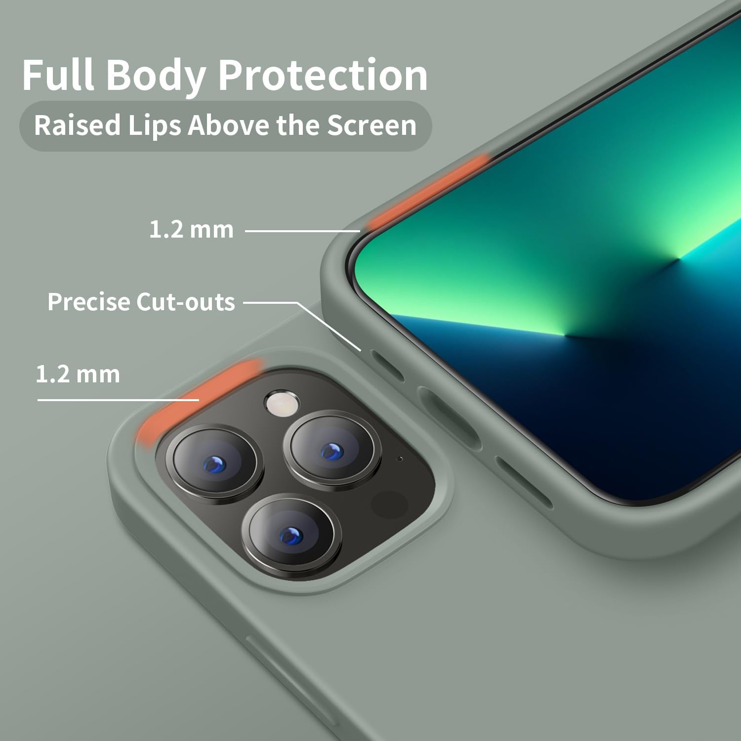 Cordking Funda diseñada para iPhone 13 Pro, funda de silicona ultra delgada, a prueba de golpes, con forro de microfibra suave antiarañazos, 6.1