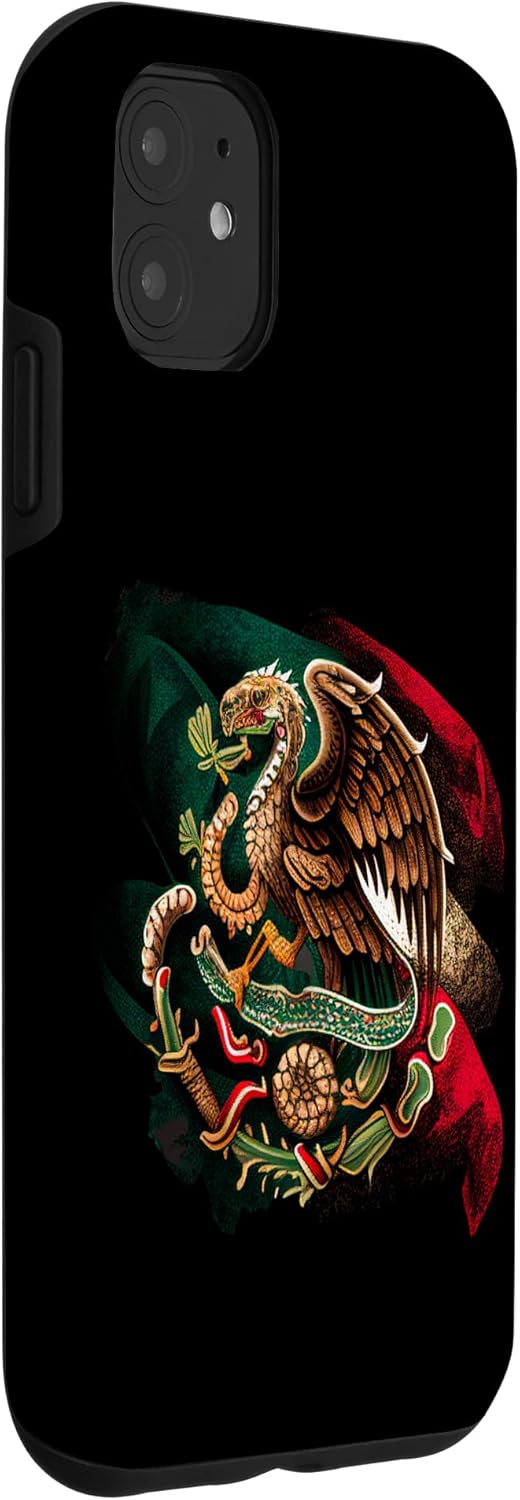 Funda mexicana para iPhone 11 Mexico Independence Eagle Snake Design Cartoon