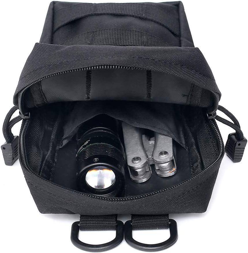 Tacticool Paquete de 2 bolsas Molle – Bolsa táctica compacta resistente al agua EDC
