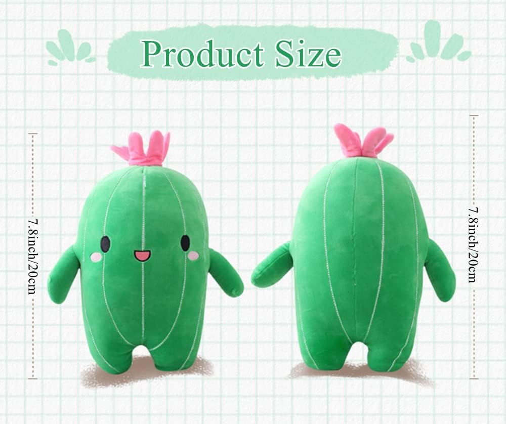 Juguete de peluche de cactus con cara sonriente, súper lindo, almohada de felpa suave de cactus, decoración creativa de plantas de cactus, gran