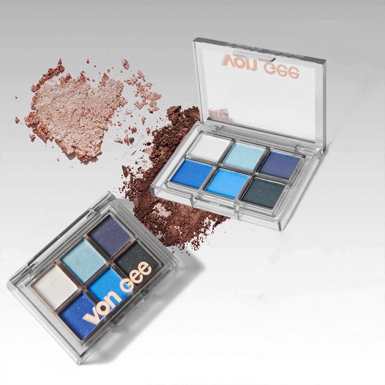 Paleta de sombras de ojos ahumadas, 6 colores fríos paleta de sombra de ojos con purpurina Klein Blue Black Paleta de sombra de ojos Maquillaje