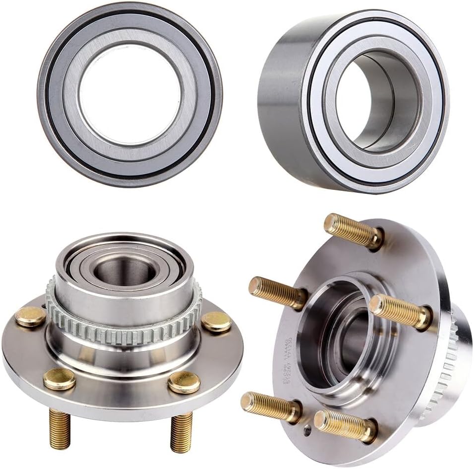 SCITOO 4 unidades de cojinete de rueda delantera y trasera 510034 512267 para Hyundai Tucson 2005-2009, para Kia Sportage 2005-2010 WABS 5 lengüetas