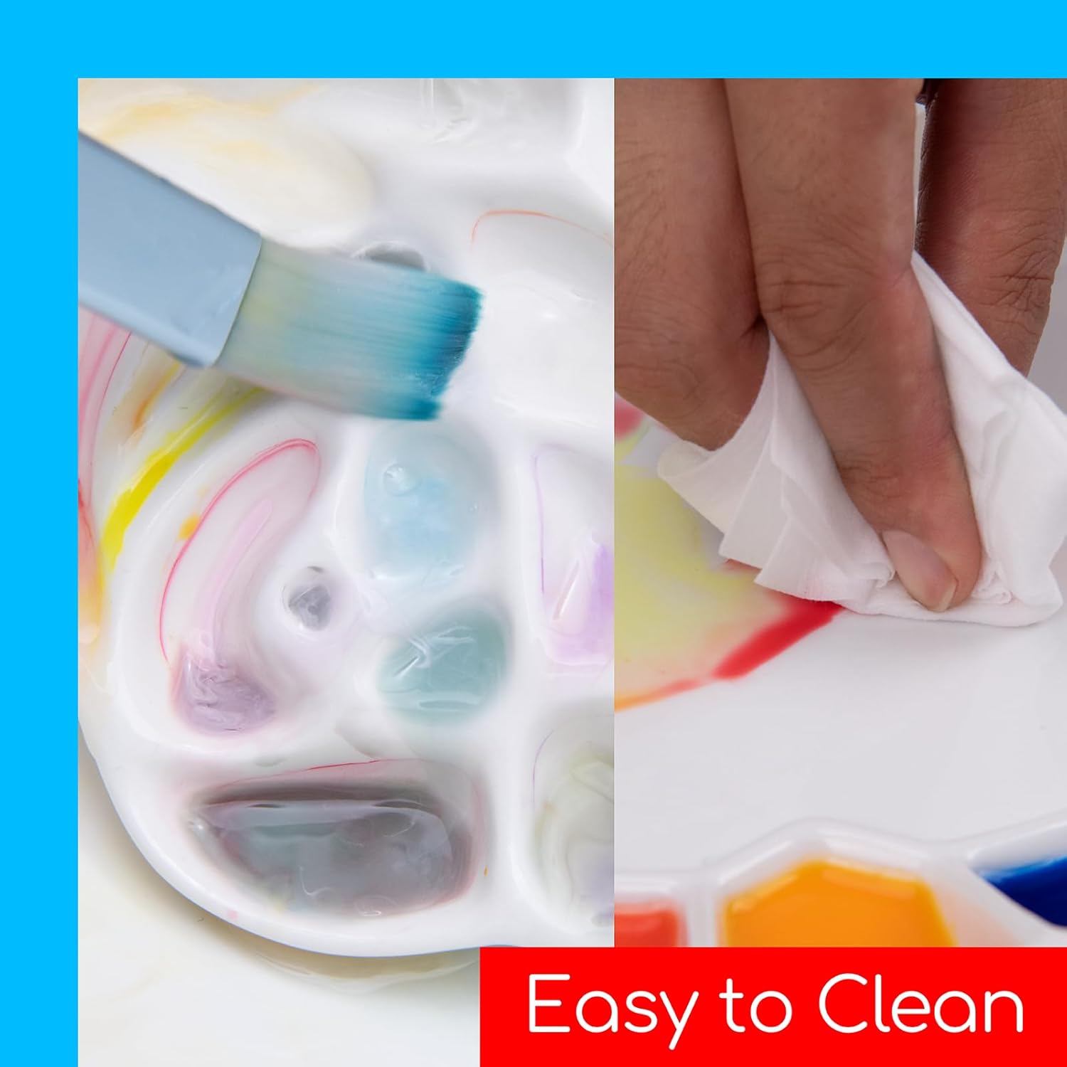 MEEDEN – Paleta de pintura de acuarela de porcelana, diseño de rosa, bandeja para pintar de acuarela de artista, color gouache, 6.0in de diámetro